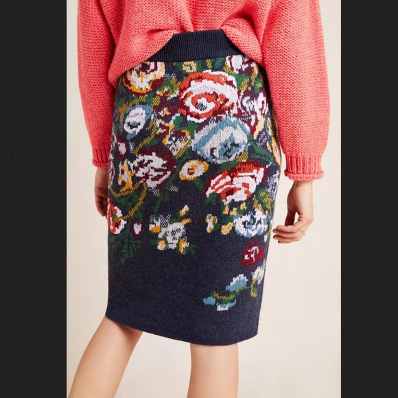 Anthropologie Dresses & Skirts - NWT Anthropologie Skye Embroidered Knit Pencil Skirt M